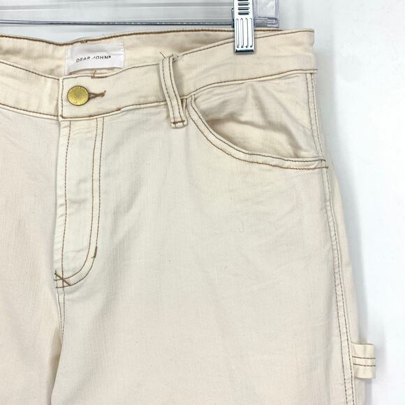 Dear John Blaire Jeans Womens Size 30 Cream Beige Straight Leg Carpenter Style - Picture 3 of 7
